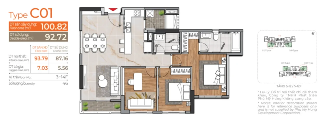 Các kiểu nhà tại Cardinal Court
