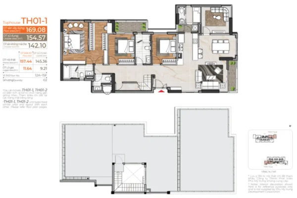 Thiết kế căn hộ 3 phòng ngủ